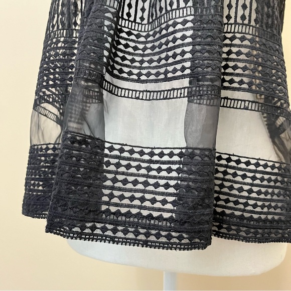 Madewell Sheer Black Sleeveless Babydoll Blouse - Picture 3 of 10